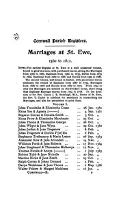 Cornwall parish registers by William Phillimore Watts Phillimore, Thomas Taylor, J. H . Glencross, Thomas Matthews Blagg, William J. Stephens, Joseph Hambley Rowe