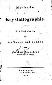 Cover of: Methode der Krystallographie: Ein Lehrbuch für Anfänger und geübte