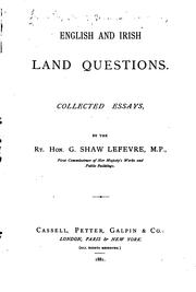 Cover of: English and Irish Land Questions: Collected Essays