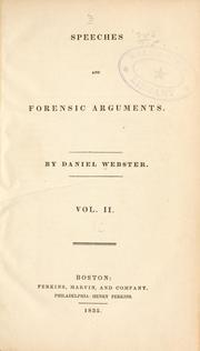 Cover of: Speeches and forensic arguments.