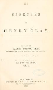 Cover of: The speeches of Henry Clay. | Clay, Henry