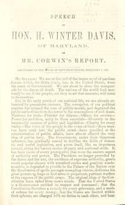 Speech of Hon. H. Winter Davis, of Maryland by Henry Winter Davis