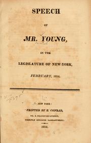 Cover of: Speech of Mr. Young | Young, Samuel