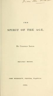 Cover of: The spirit of the age.: [Poem]