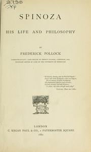 Cover of: Spinoza, his life and philosophy by Sir Frederick Pollock