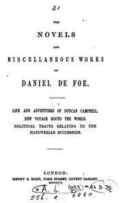 Cover of: THE NOVELS AND MISCELLANEOUS WORKS OF DANIEL DE FOE by Daniel Defoe