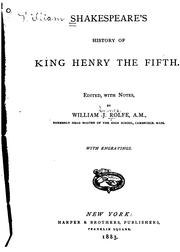 Cover of: Shakespeare's History of King Henry the Fifth by William Shakespeare