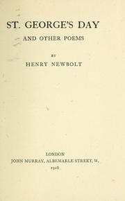 Cover of: St. George's day by Newbolt, Henry John Sir
