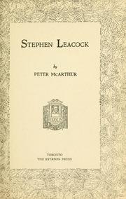 Cover of: Stephen Leacock by Stephen Leacock