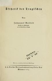 Cover of: Ästhetik des Tragischen.