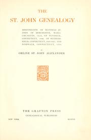 Cover of: The St. John genealogy by Alexander, Orline St. John