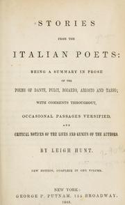 Cover of: Stories from the Italian poets by Leigh Hunt, Leigh Hunt