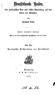 Cover of: Deutschlands Boden, sein geologischer Bau und dessen Einwirkung auf das Leben der Menschen