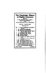 Cover of: The Cambridge History of English Literature