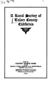 A Rural Survey of Marin and Sonoma Counties, California by Presbyterian Church in the U.S.A, Dept. of Church and Country Life , Board of Home Missions