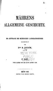 Mährens allgemeine Geschichte by Beda Franziskus Dudík