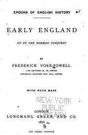 Cover of: Early England Up to the Norman Conquest