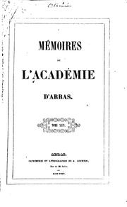 Cover of: Mémoires de l'académie des sciences, lettres et arts d'Arras