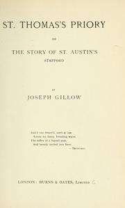 Cover of: St. Thomas's Priory, or The story of St. Austin's, Stafford