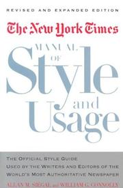 Cover of: The New York Times Manual of Style and Usage  by Allan M. Siegal, William G. Connolly