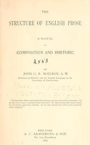 The structure of English prose by John George Repplier McElroy