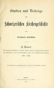 Cover of: Studien und Beiträge zur schweizerischen Kirchengeschichte.