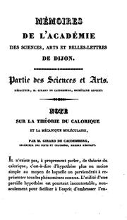 Cover of: Mémoires de l'Académie des sciences, arts et belles lettres de Dijon