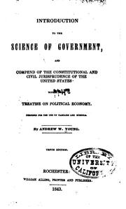 Cover of: Introduction to the Science of Government, and Compend of the Constitutional ...