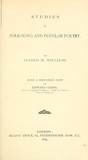 Cover of: Studies in folk-song and popular poetry