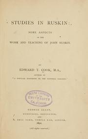 Cover of: Studies in Ruskin by Sir Edward Tyas Cook