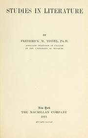 Cover of: Studies in literature