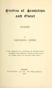 Cover of: Studies of sensation and event by Ebenezer Jones