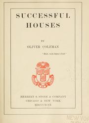Cover of: Successful houses by Oliver Coleman