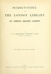 Cover of: Subject-index of the London Library: St. James's Square, London