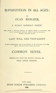 Cover of: Superstition in all ages by Paul Henri Thiry baron d'Holbach