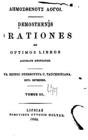 Cover of: Demosthenis Orationes ad optimos libros accurate emendatae