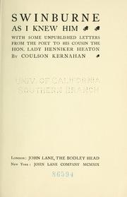 Cover of: Swinburne as I knew him by Coulson Kernahan