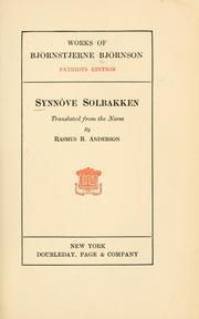 Cover of: Synnöve Solbakken. by Bjørnstjerne Bjørnson