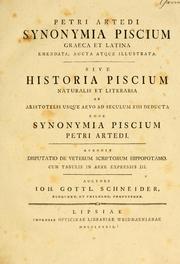 Cover of: Synonymia piscium ...: Sive historia piscium ...