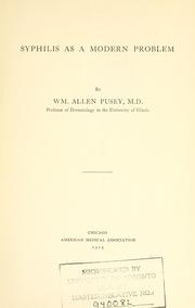 Cover of: Syphilis as a modern problem