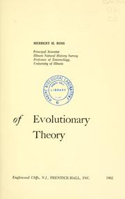 Cover of: A synthesis of evolutionary theory. by Herbert Holdsworth Ross