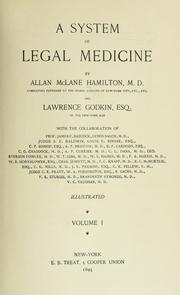Cover of: A system of legal medicine