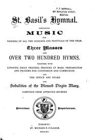 Cover of: St. Basil's Hymnal: Containing Music for Vespers of All the Sundays and Festivals of the Year ...