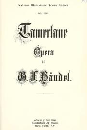 Cover of: Tamerlano: opera.