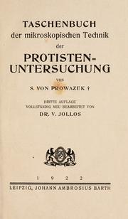 Cover of: Taschenbuch der mikroskopischen Technik der Protistenuntersuchung.
