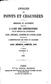 Cover of: Annales des ponts et chaussées by Ecole nationale des ponts et chaussées (France). Commission des Annales, Commission des Annales