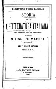 Cover of: Storia della letteratura italiana dall' origine della lingua sino ai nostri giorni del cavaliere ...