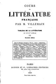 Cover of: Cours de littérature française by Abel-François Villemain