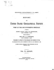 Cover of: Report Upon United States Geographical Surveys West of the One Hundredth ...