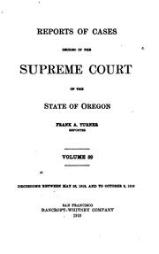 Cover of: Reports of Cases Decided in the Supreme Court of the State of Oregon